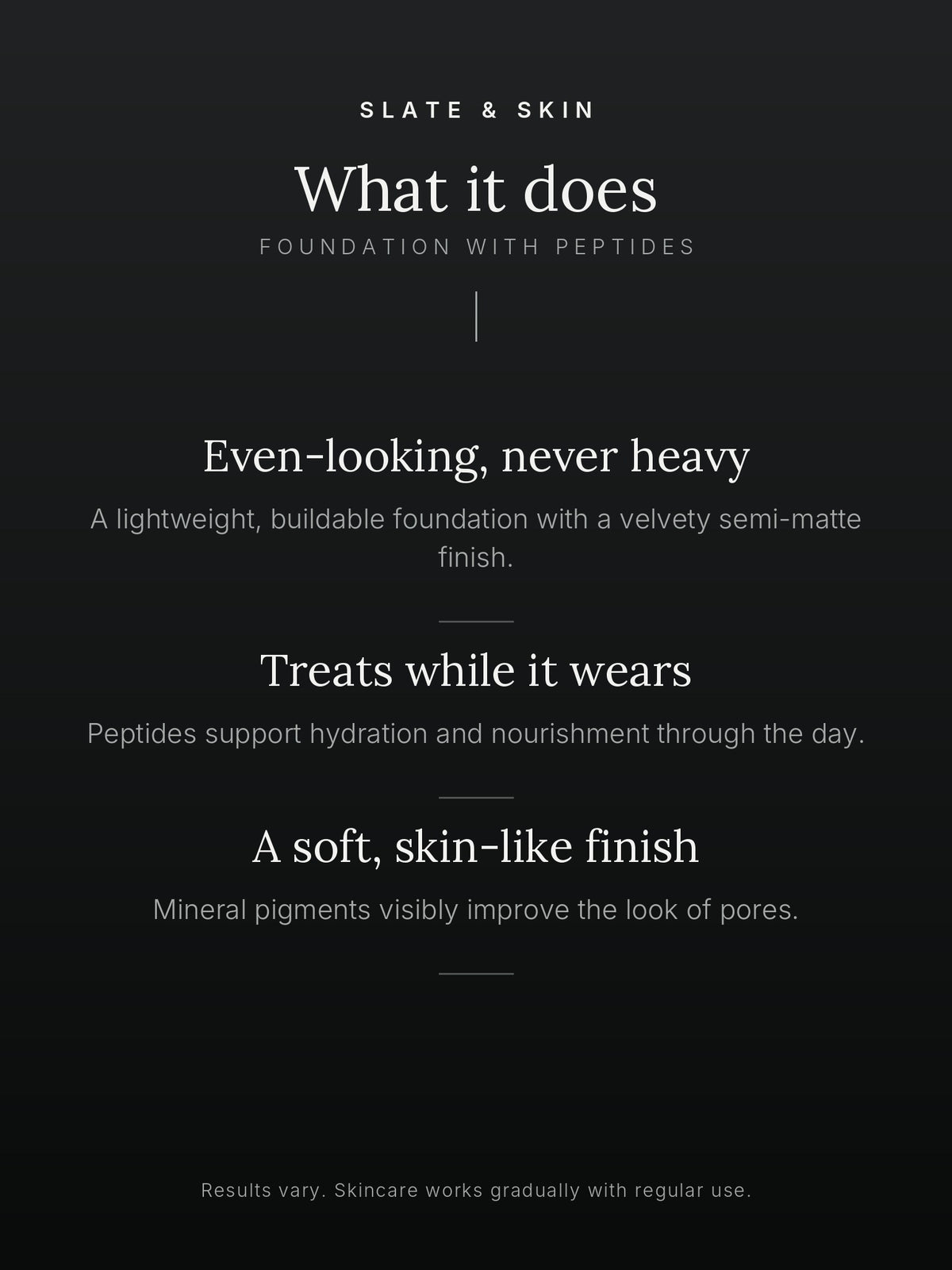 Veil Foundation with Peptides, what it does