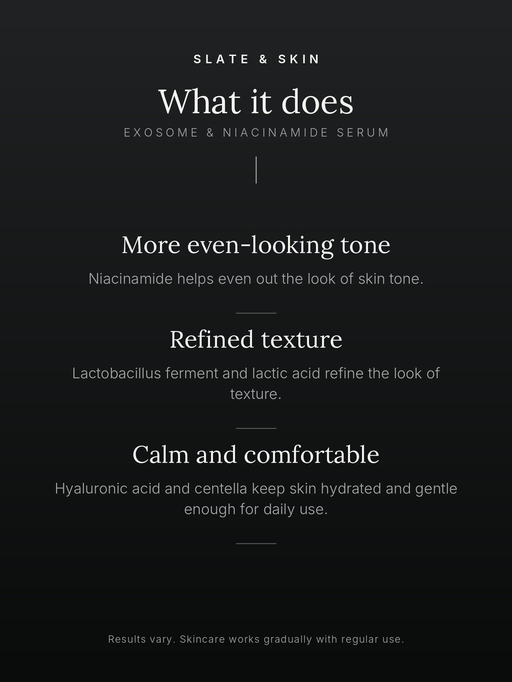 Lucent Exosome & Niacinamide Serum, what it does