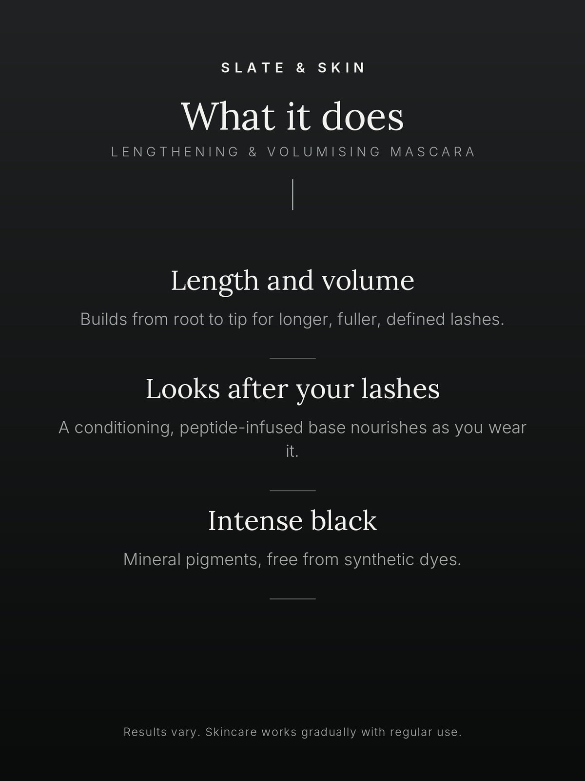 Noir Mascara, what it does