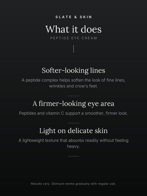 Éveil Peptide Eye Cream, what it does