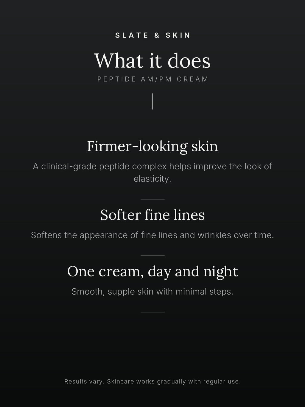 Slow Age Peptide AM/PM Cream, what it does