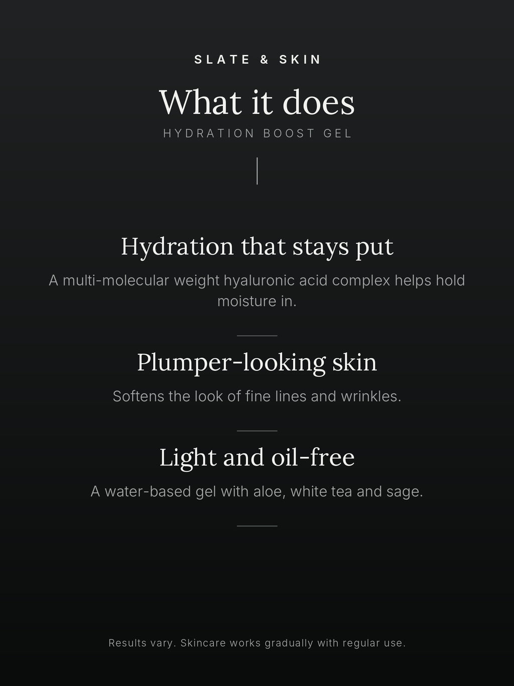 Dewpoint Hydration Boost Gel, what it does