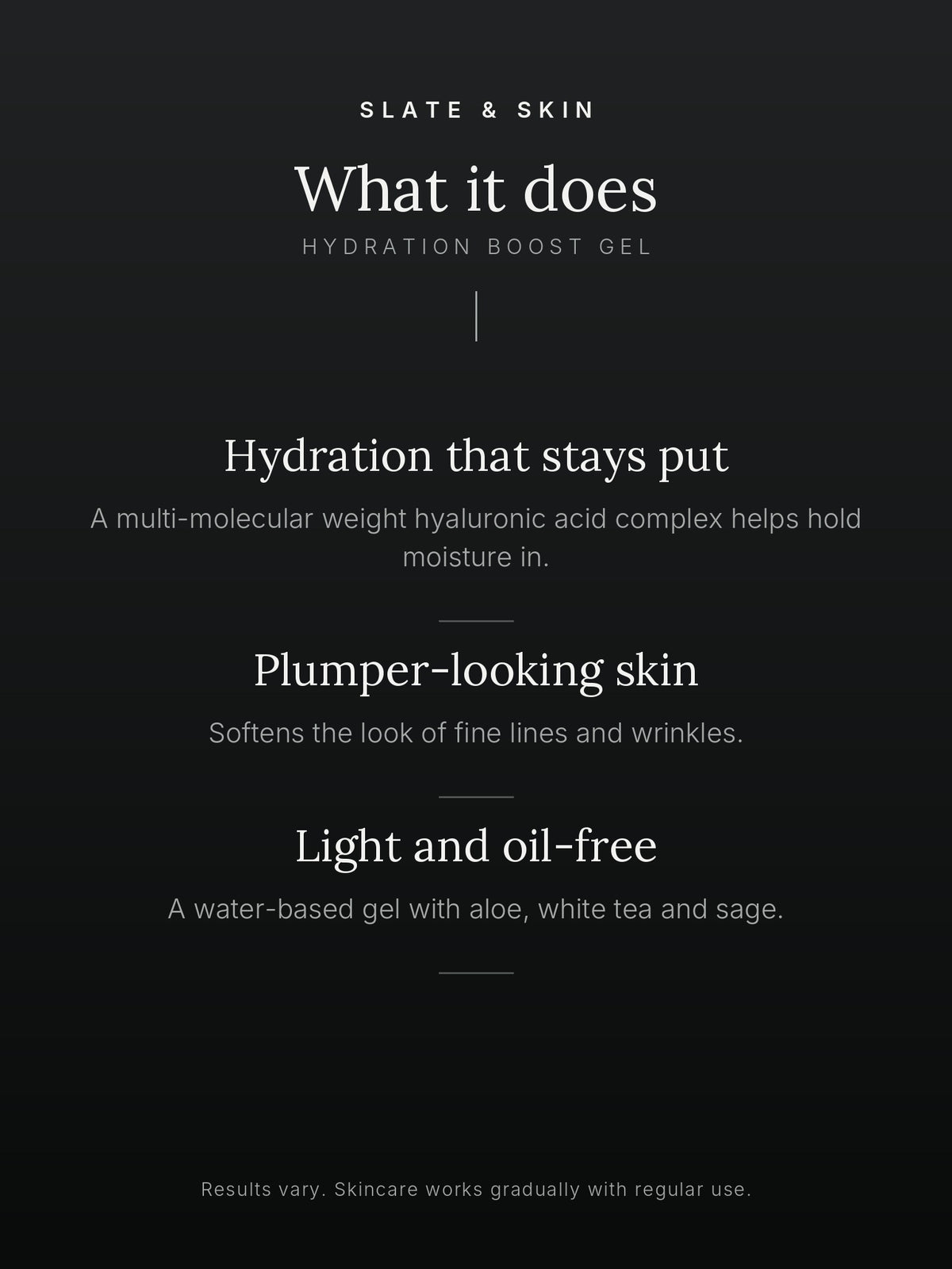Dewpoint Hydration Boost Gel, what it does