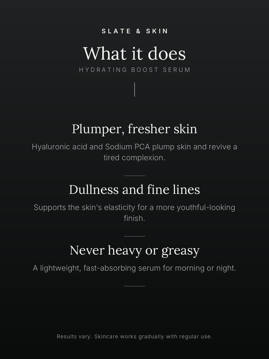 Plenitude Hydrating Boost Serum, what it does