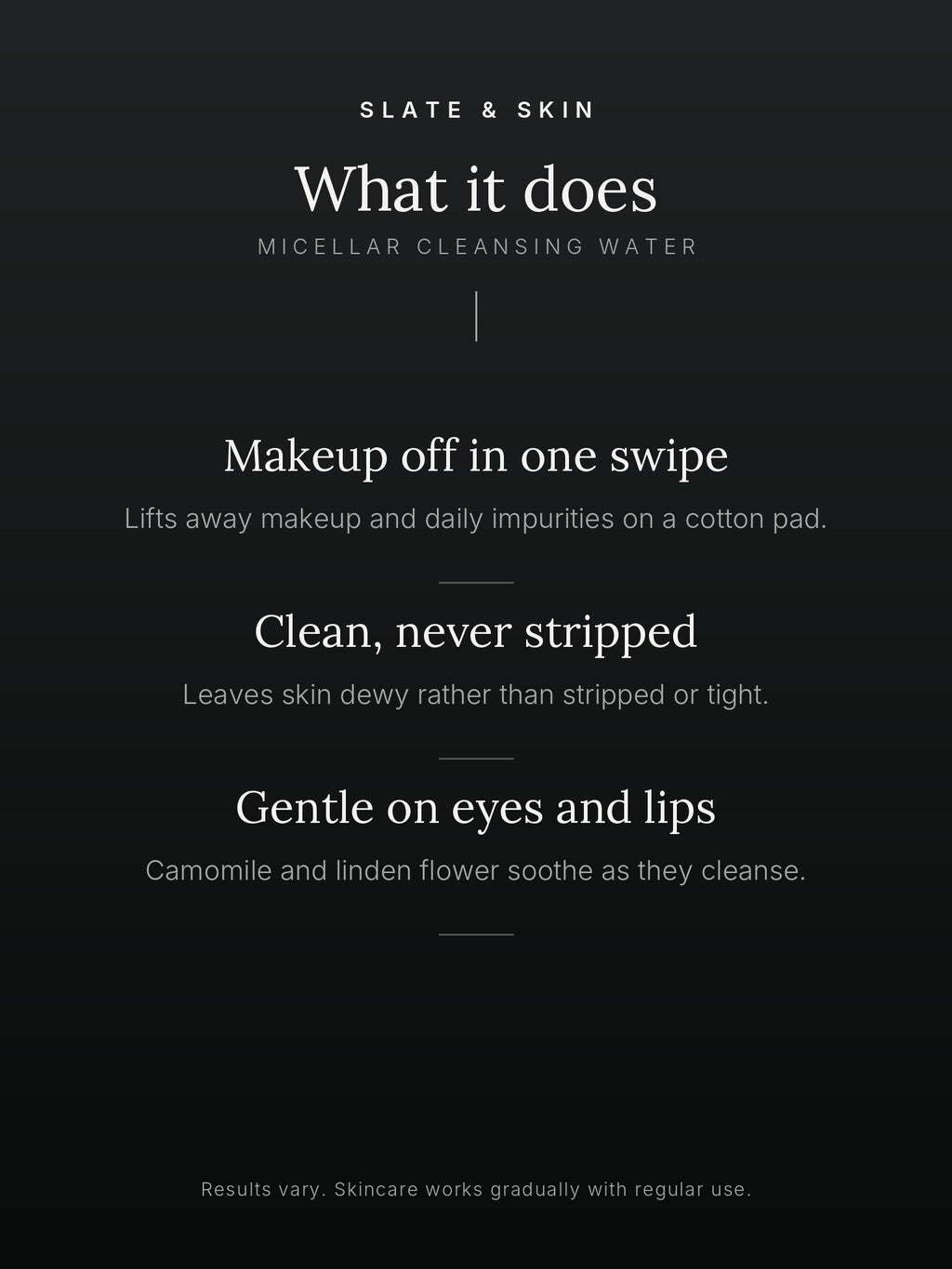 Nuage Micellar Cleansing Water, what it does