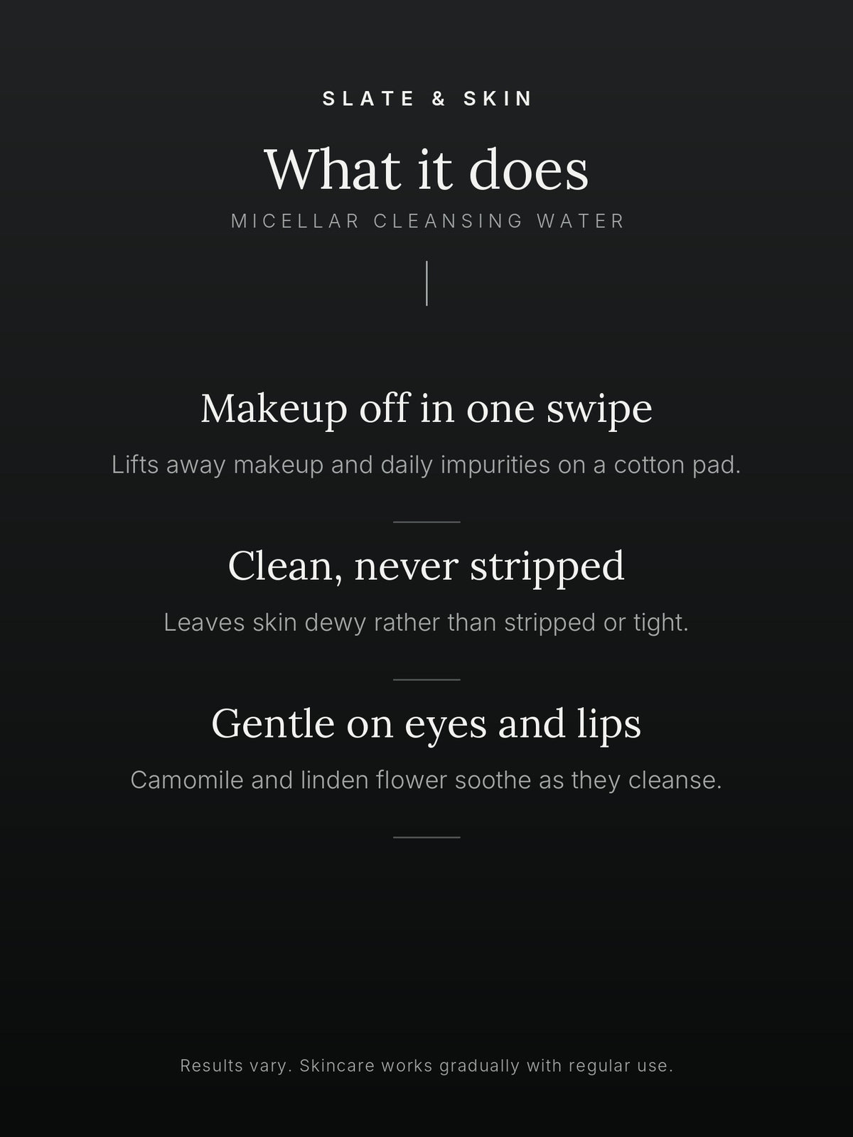 Nuage Micellar Cleansing Water, what it does
