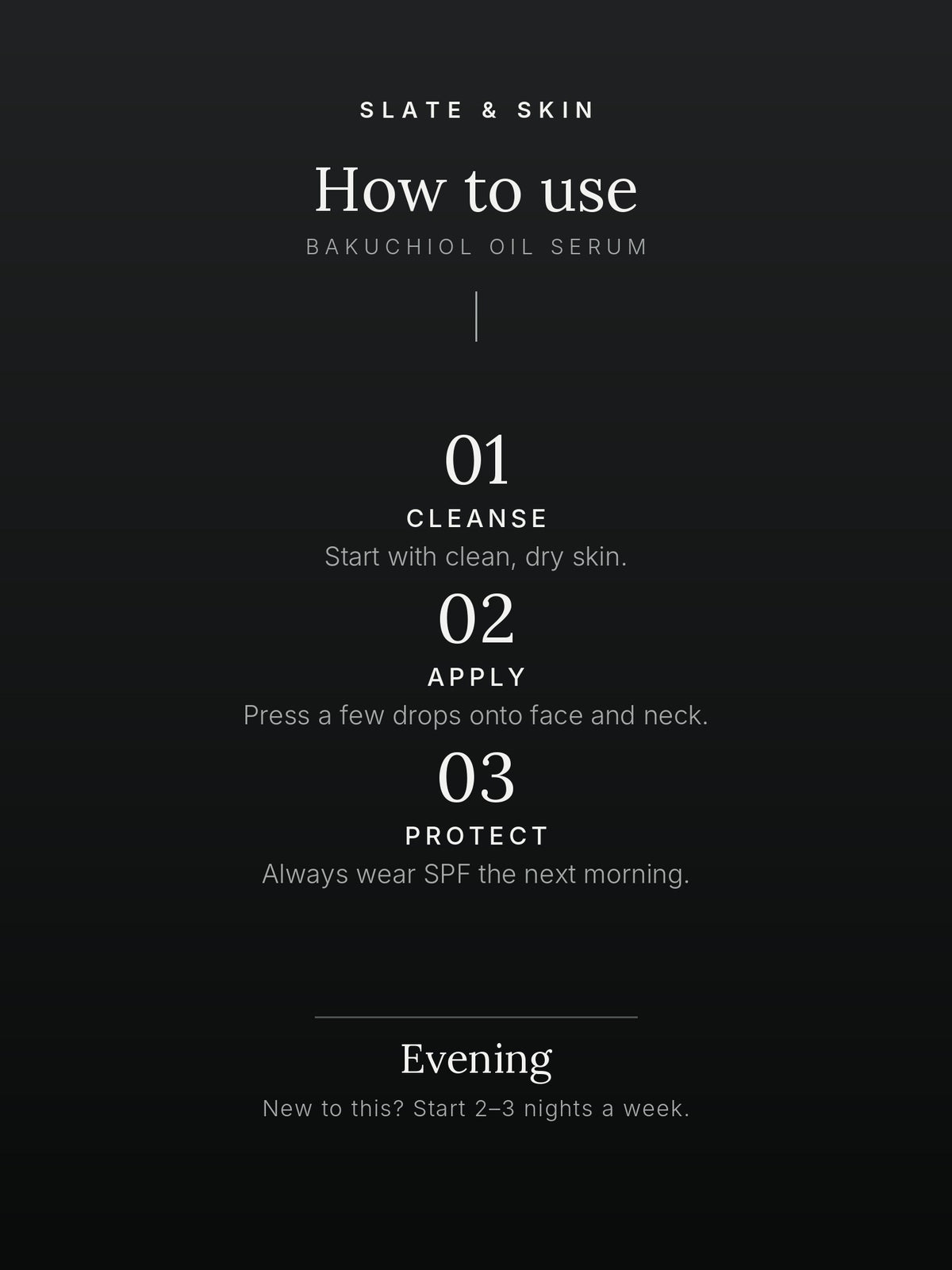 Vesper Bakuchiol Oil Serum, how to use
