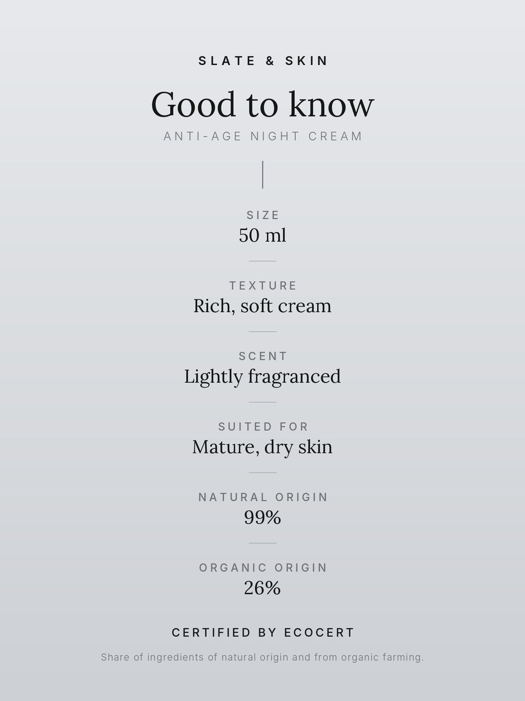 Nocturne Anti-Age Night Cream, good to know