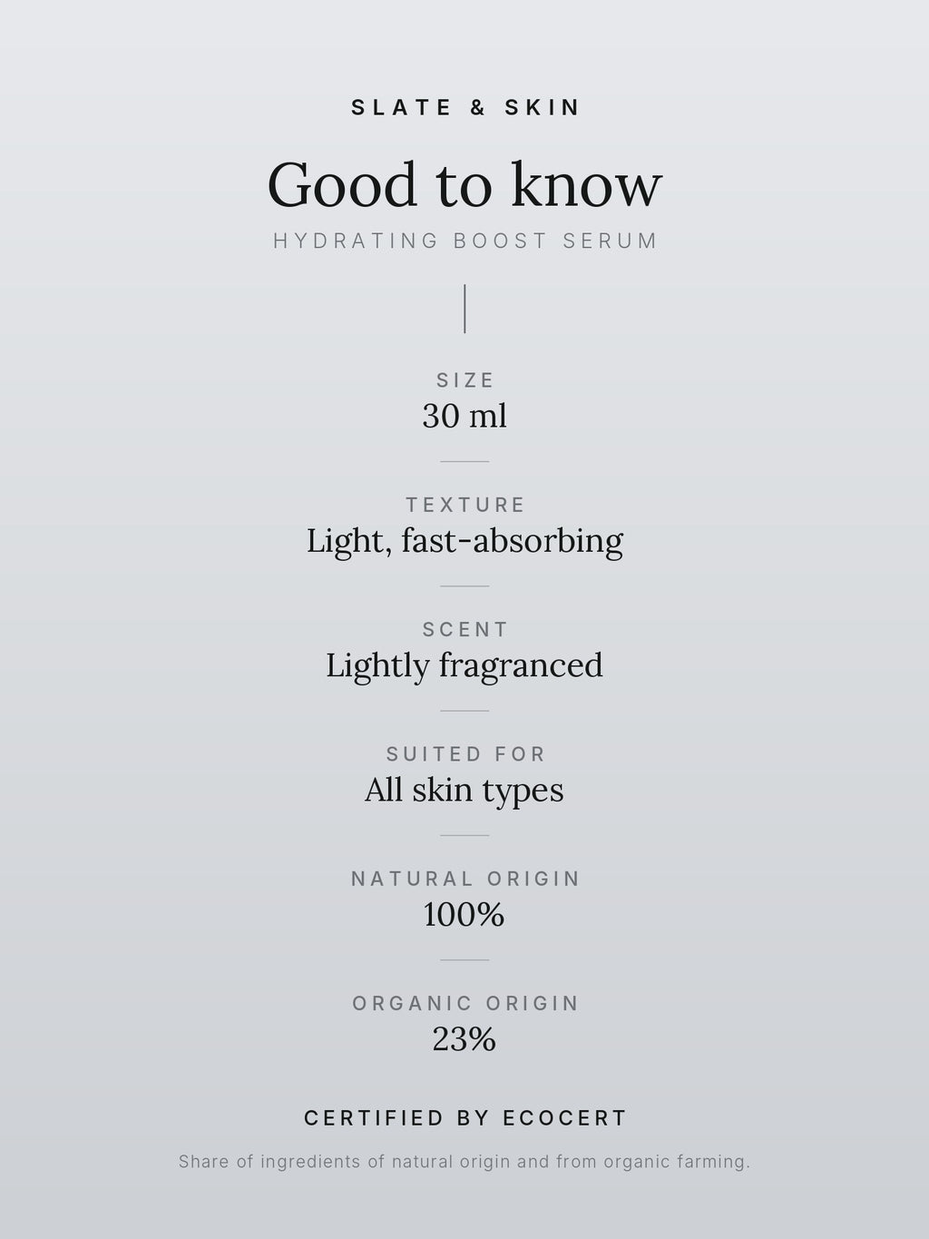Plenitude Hydrating Boost Serum, good to know