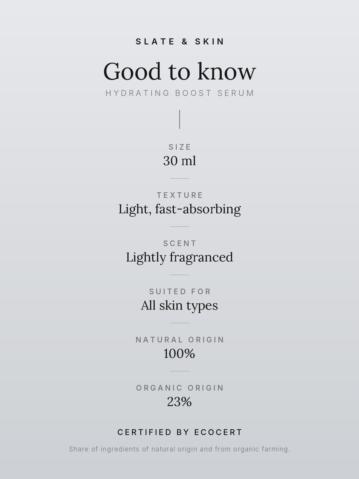 Plenitude Hydrating Boost Serum, good to know